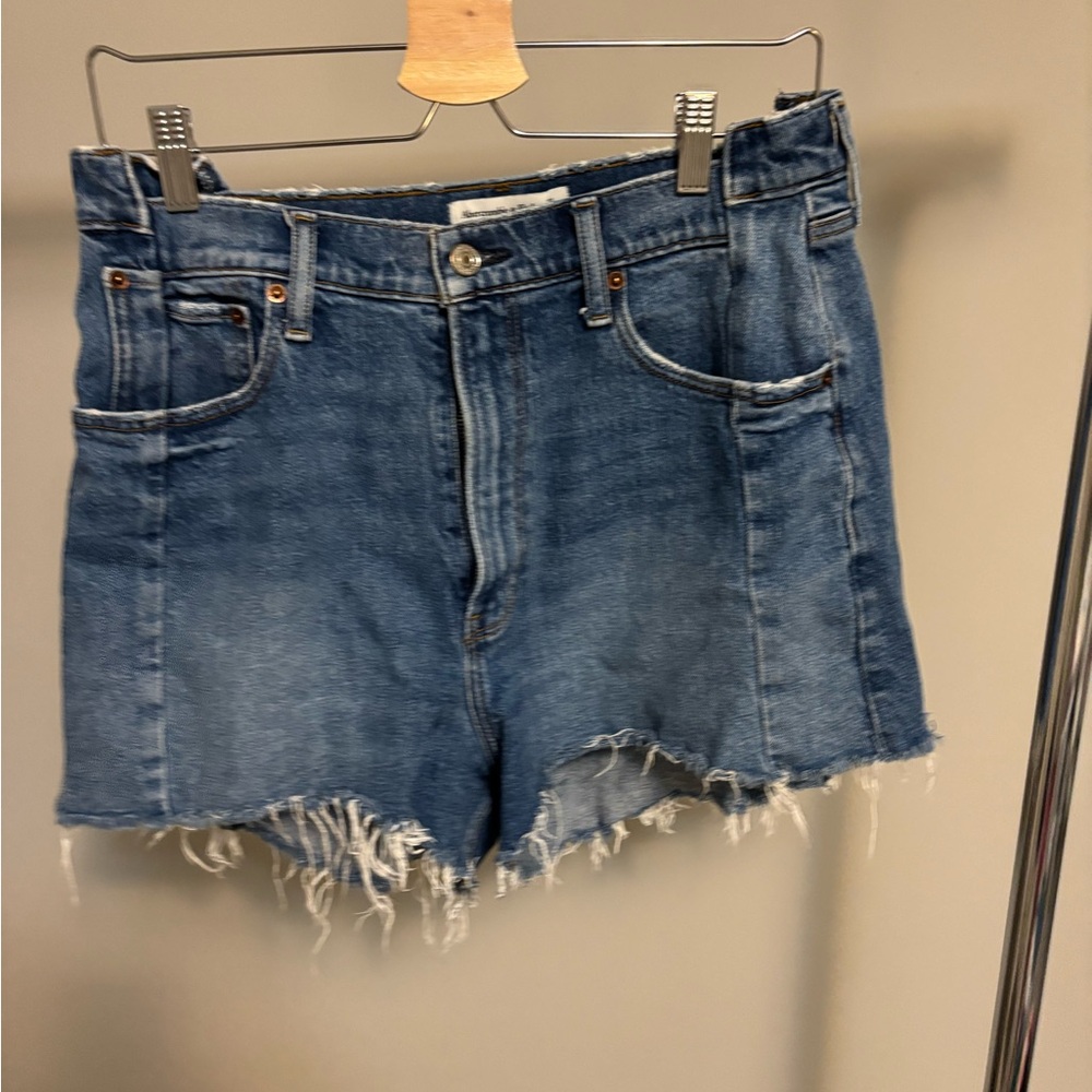 Abercrombie & Fitch Distressed Blue Jean Shorts